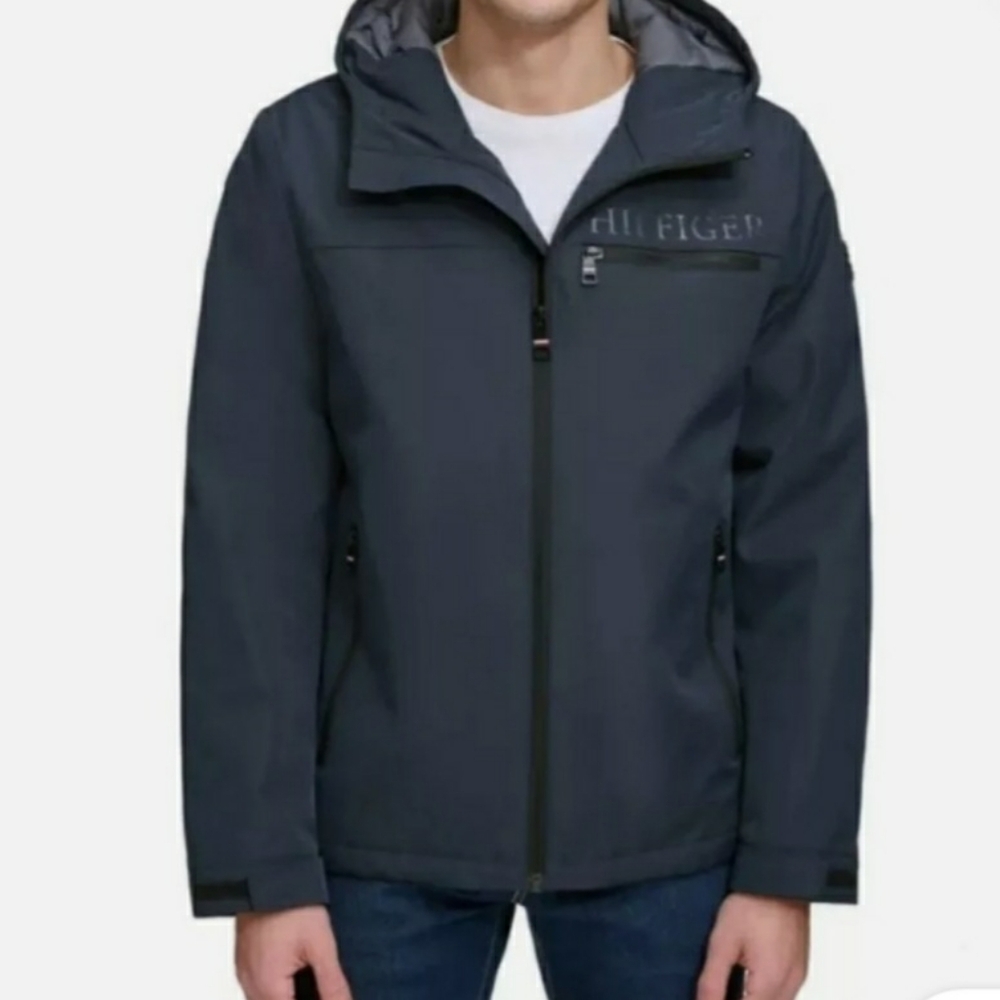 Tommy Hilfiger Men's M Performance Jacket Coat Full Zip Lined Navy Blue Size M